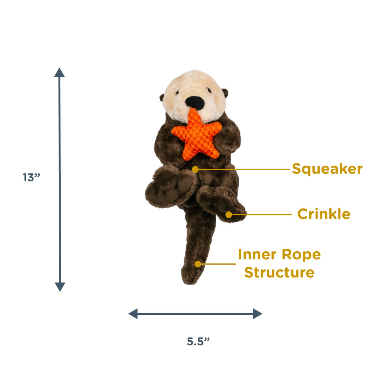 Tall Tails - Otter Rope Body Dog Toy