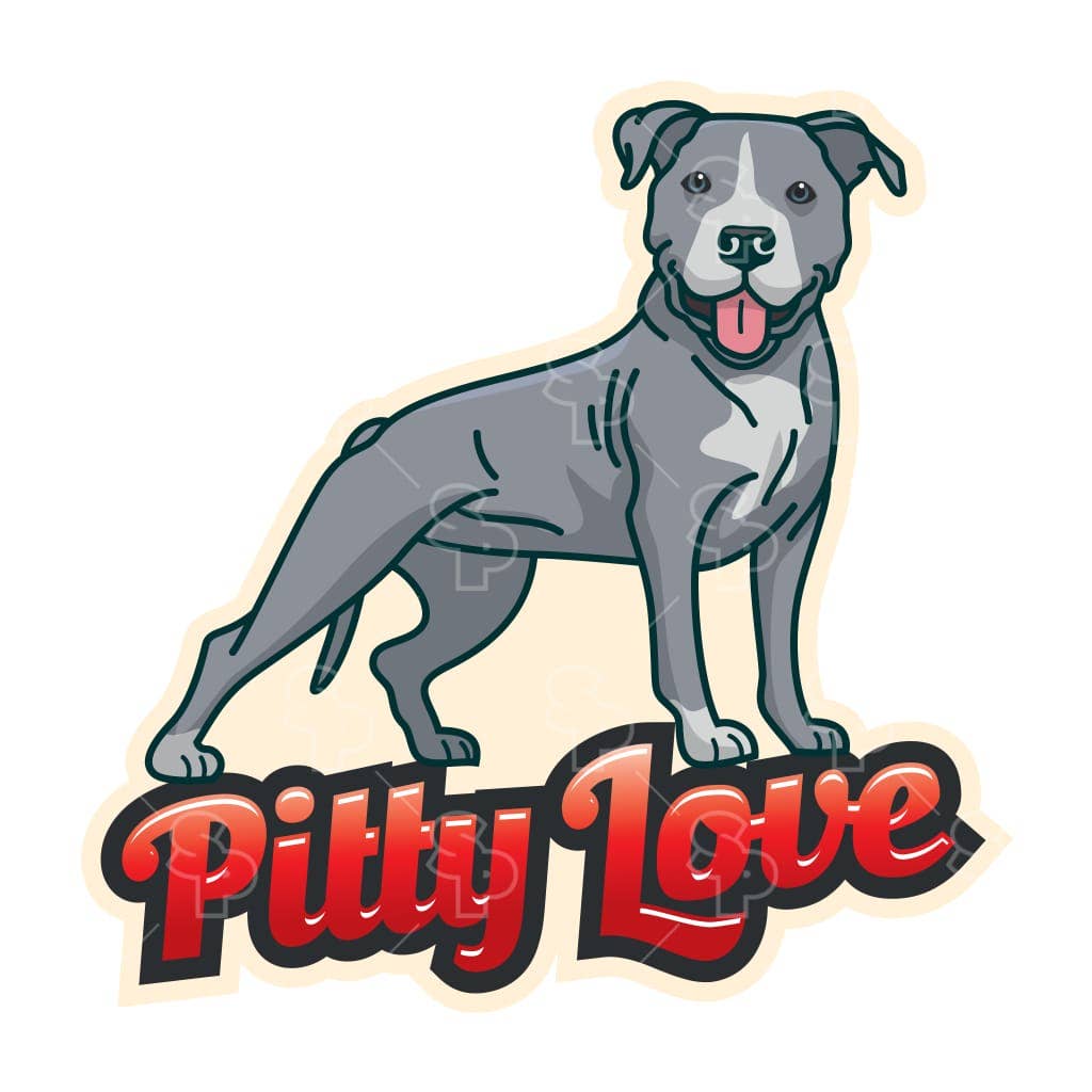 Two Feet Treats - Pit Bull Love - Sticker