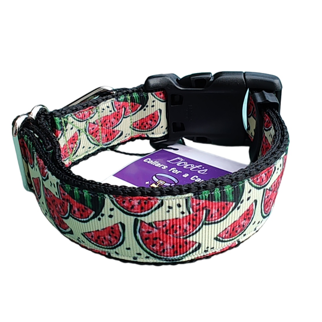 Watermelon Green Nylon Dog Collar MD, LG, XL, Leash - Doot's Pet LLC Collars For A Cause