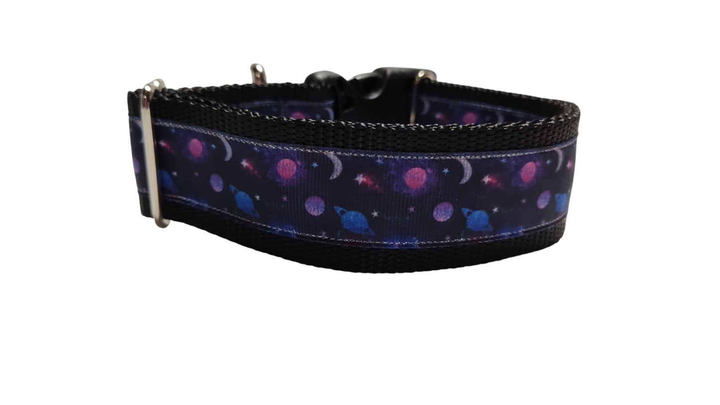 1.5" Wide Galaxy Space Nylon Dog Collar