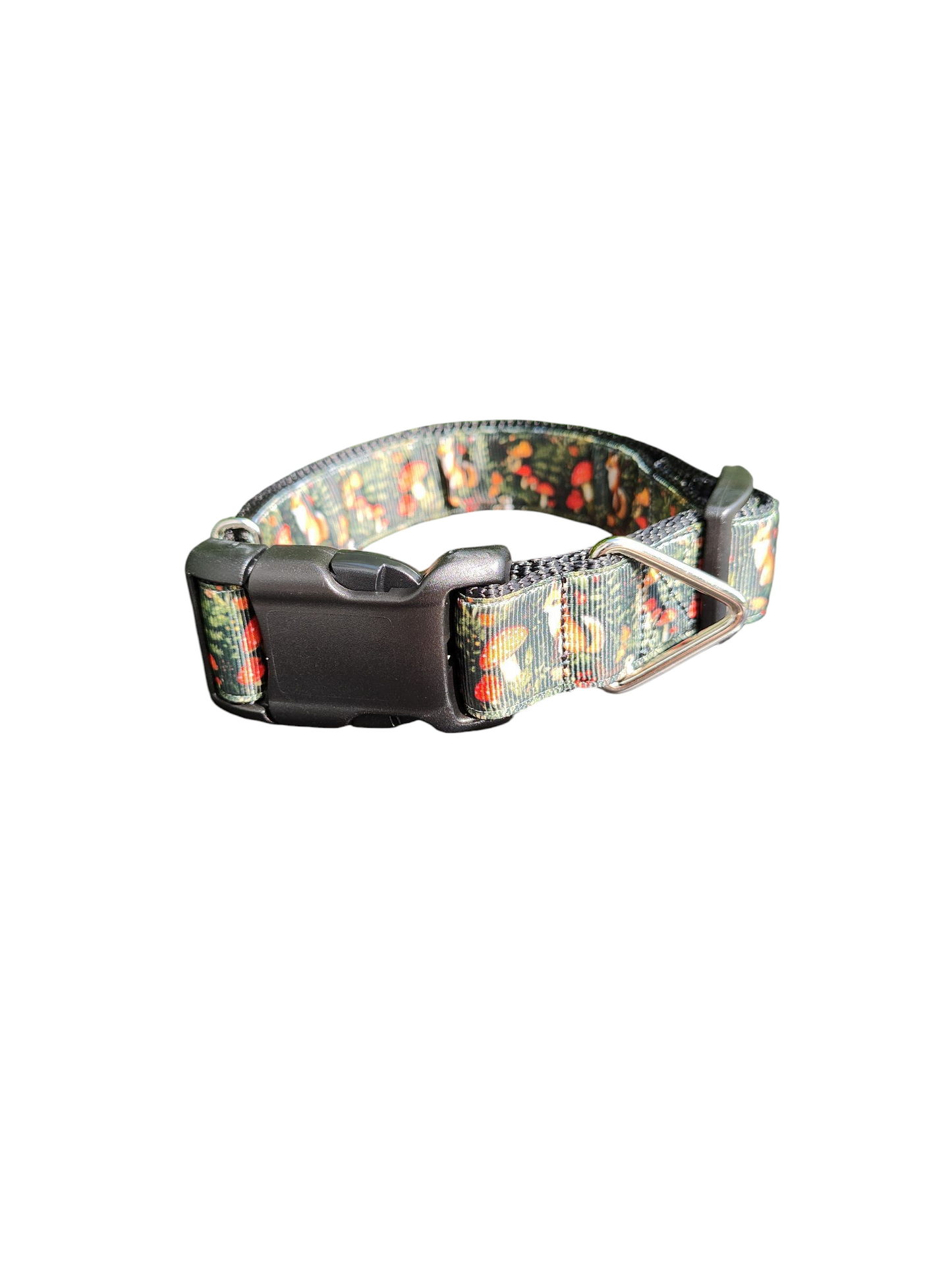Mushrooms and Foxes Nylon Dog Collar