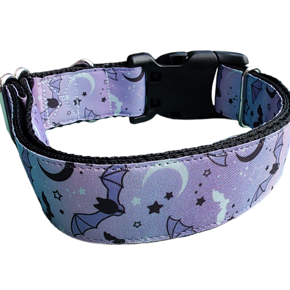 Halloween Purple Bats Nylon Dog Collar - Doot's Pet LLC Collars For A Cause