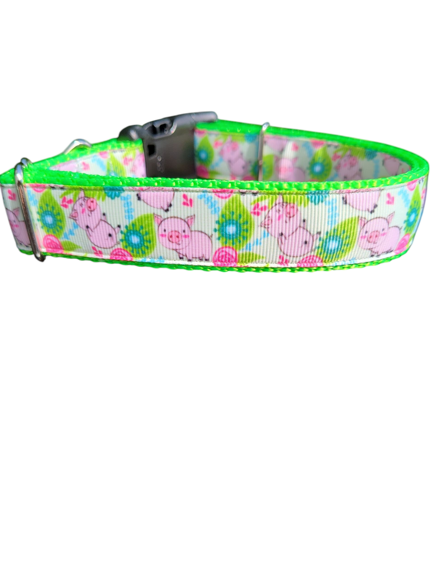 Pigs Playing Nylon Dog Collar