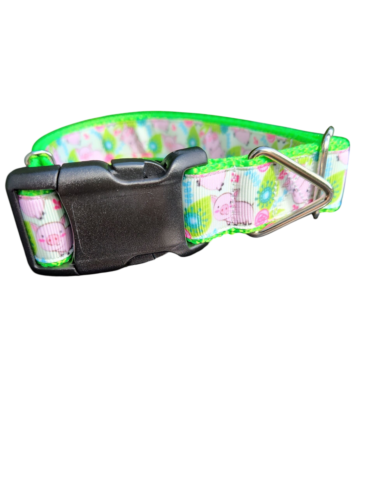 Pigs Playing Nylon Dog Collar