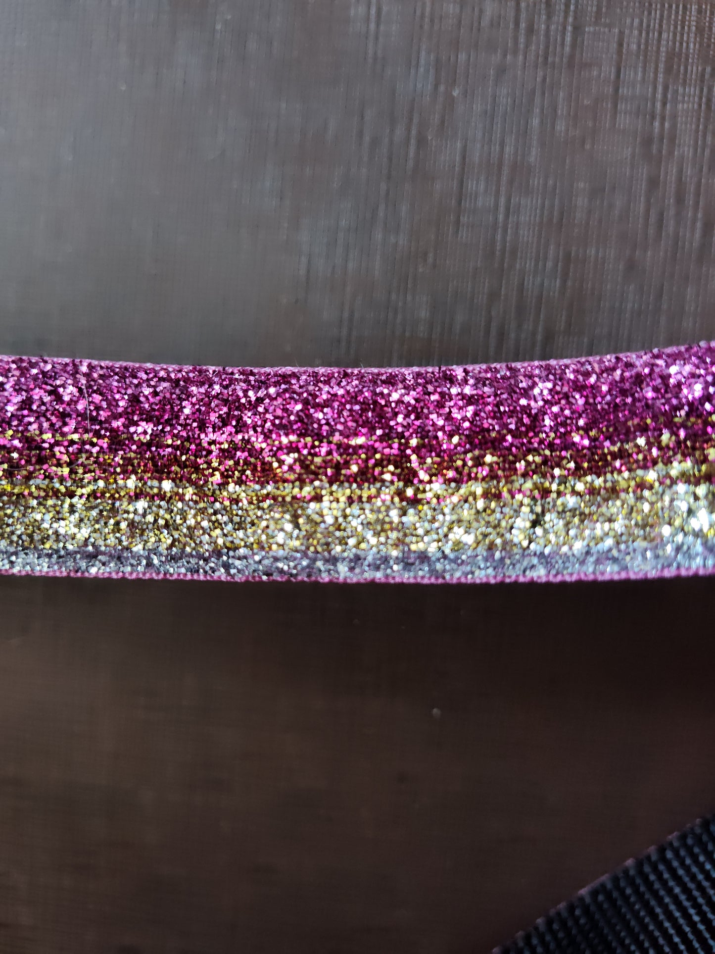 Pink and Gold Ombre Glitter Nylon Dog Collar