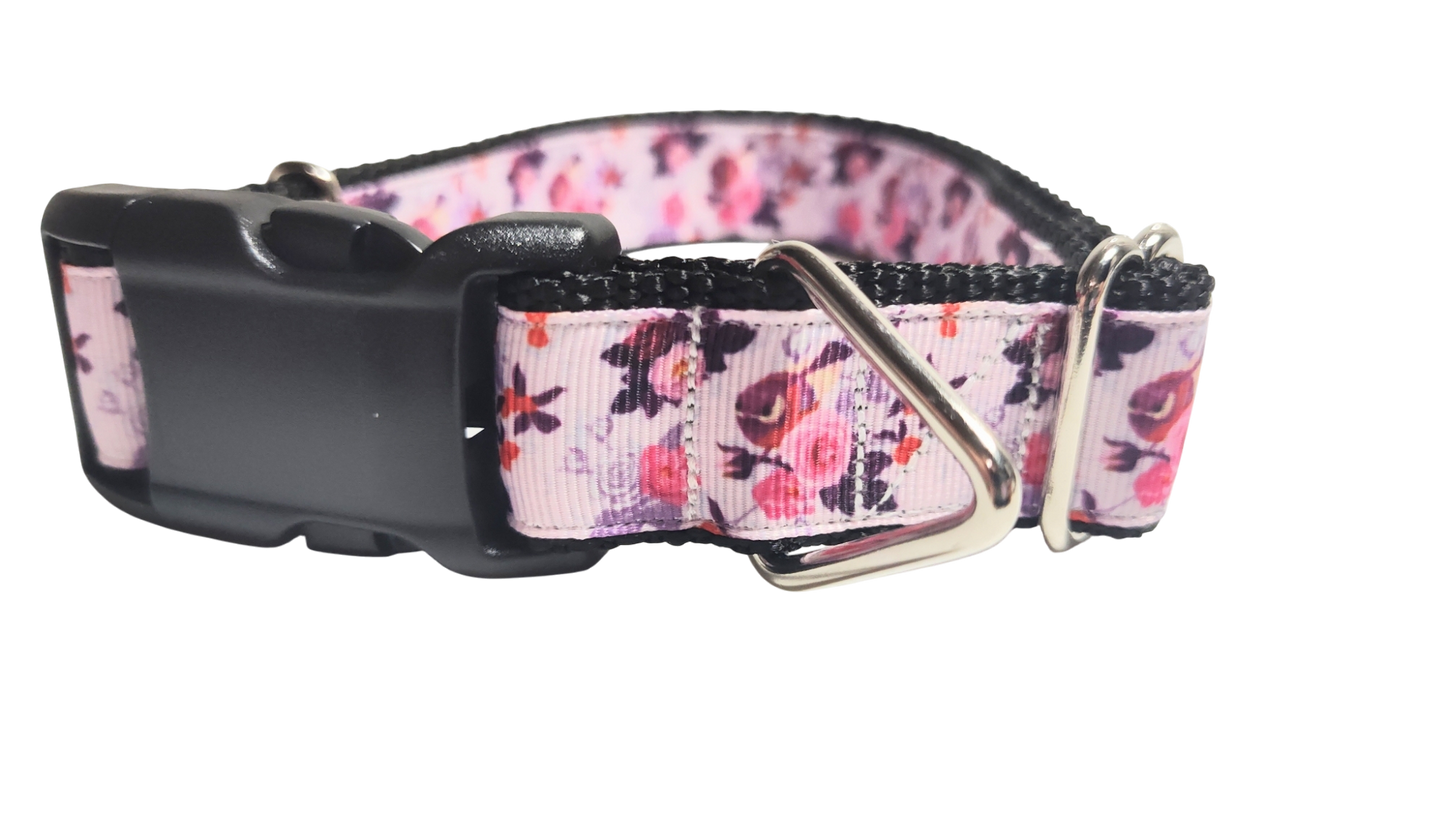Birds and Flowers Nylon Dog Collar