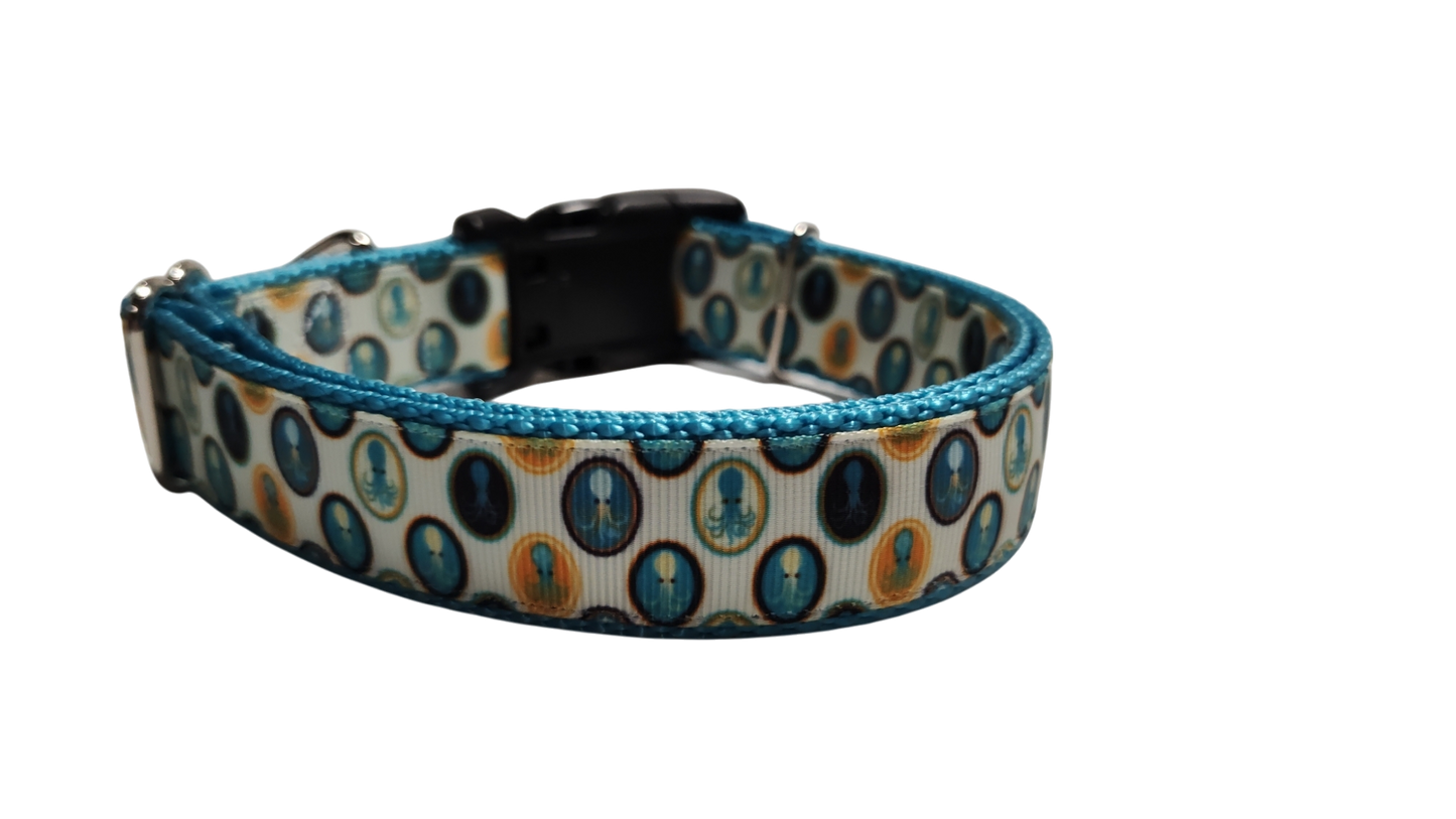 Squid Portraits Nylon Dog Collar