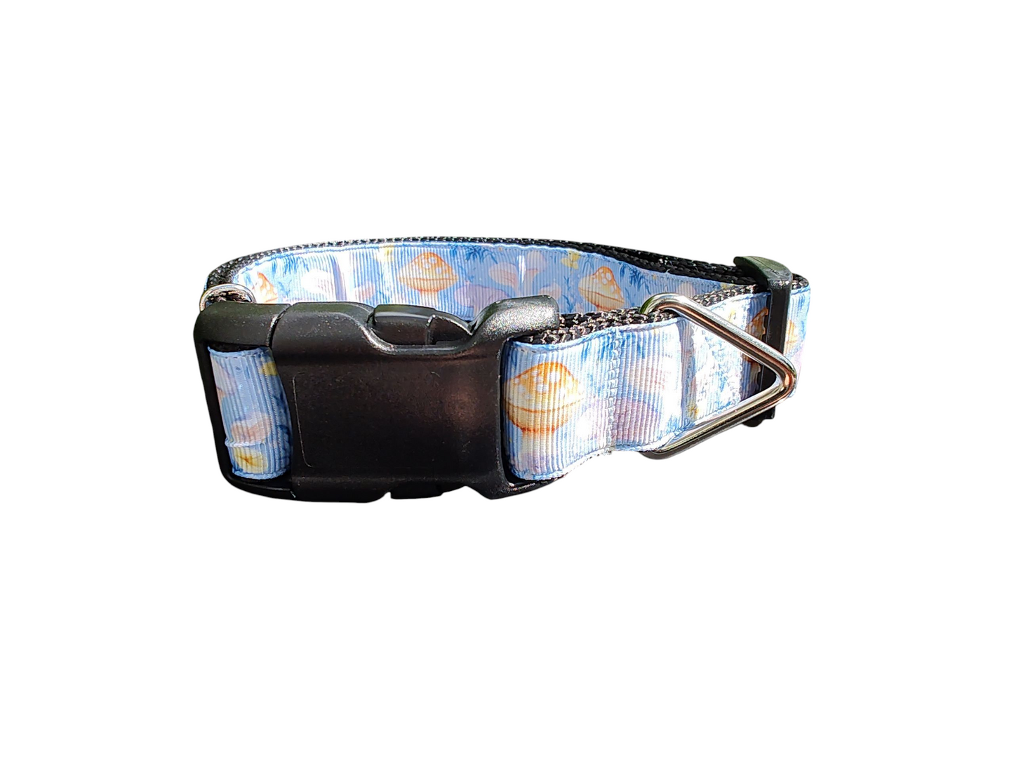 Blue Mushrooms Nylon Dog Collar