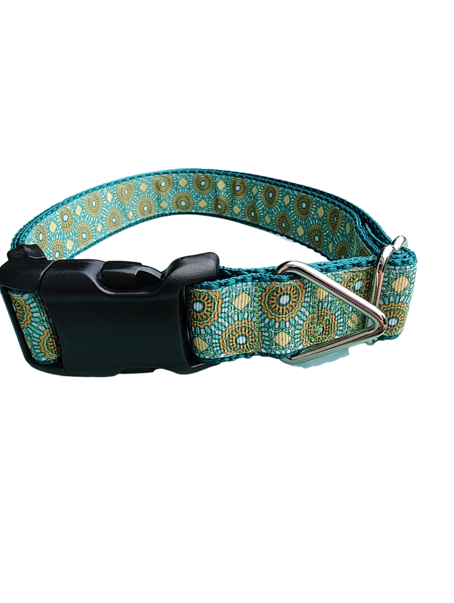 Green/Yellow Tribal Green Nylon Dog Collar MD, LG, XL, Leash - Doot's Pet LLC Collars For A Cause