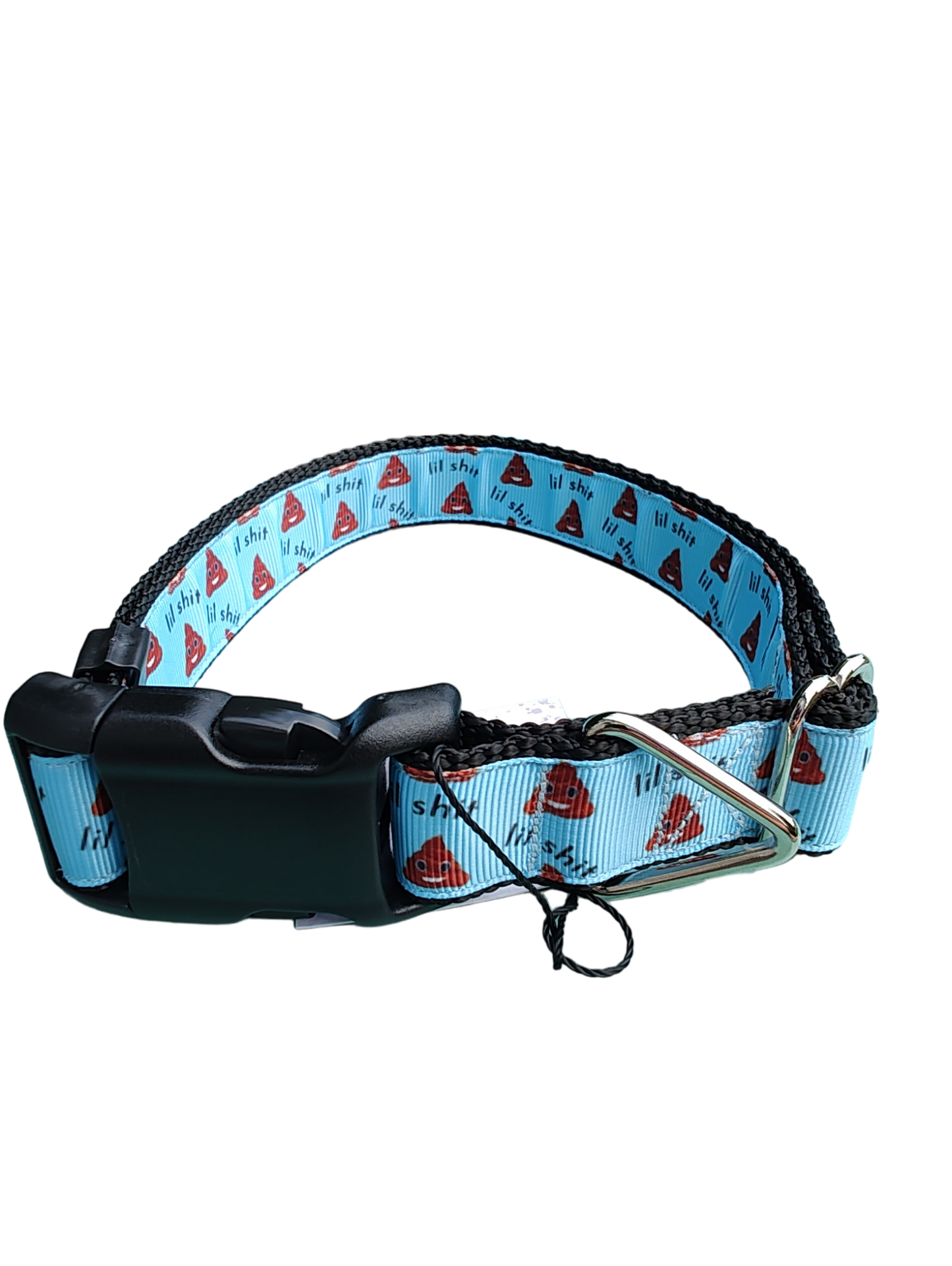 Lil Shit Black Nylon Dog Collar MD, LG, XL, Leash - Doot's Pet LLC Collars For A Cause