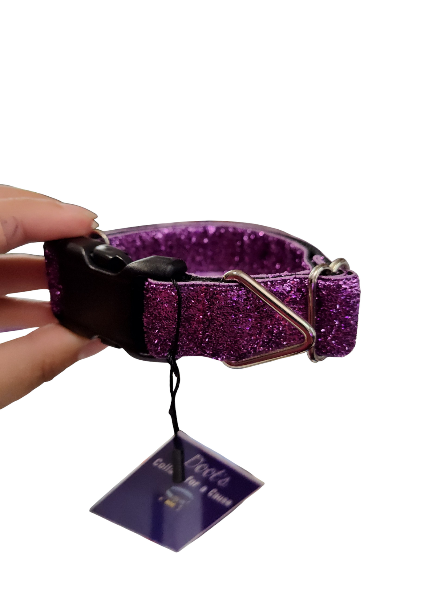 Purple Glitter Nylon Dog Collar