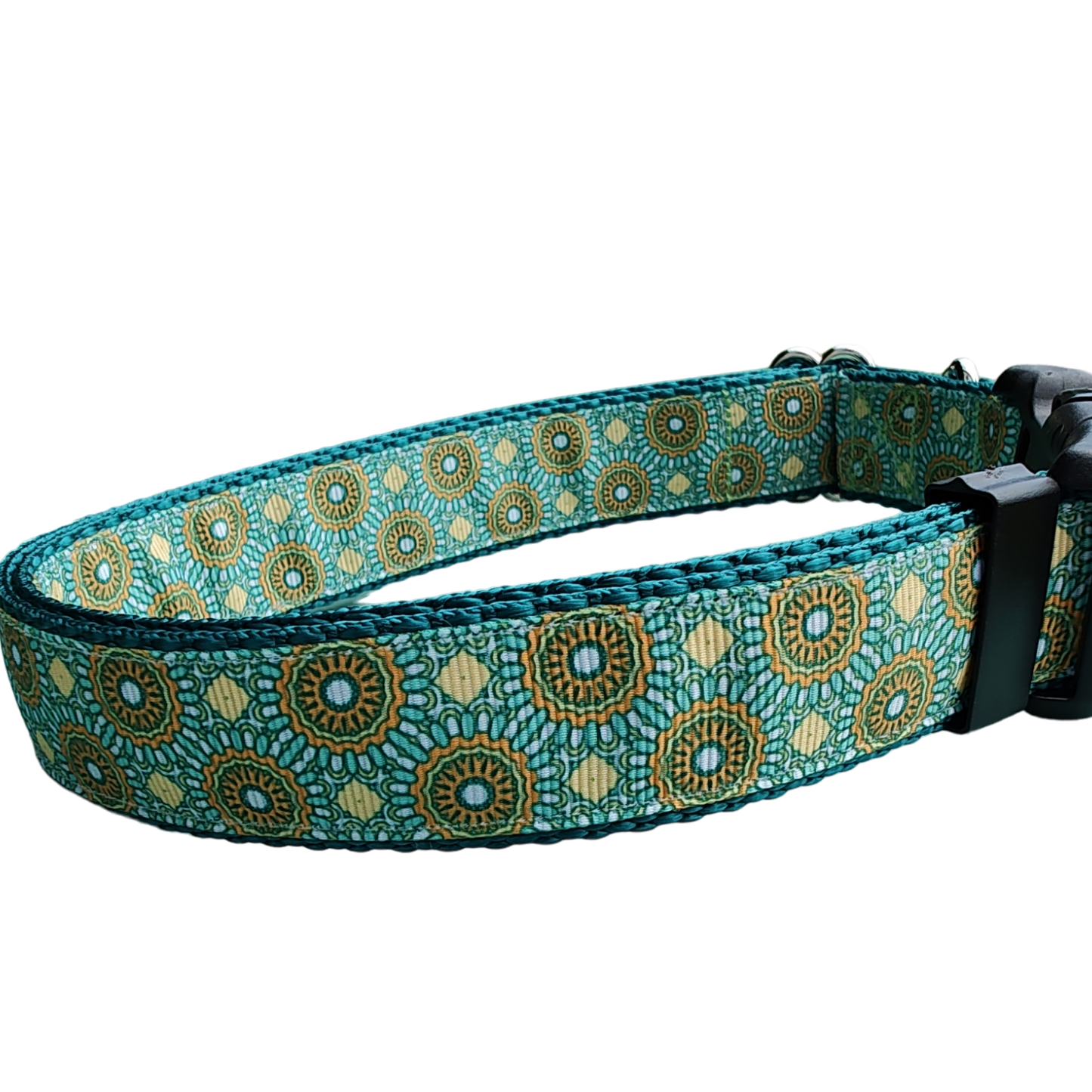 Green/Yellow Tribal Green Nylon Dog Collar MD, LG, XL, Leash - Doot's Pet LLC Collars For A Cause