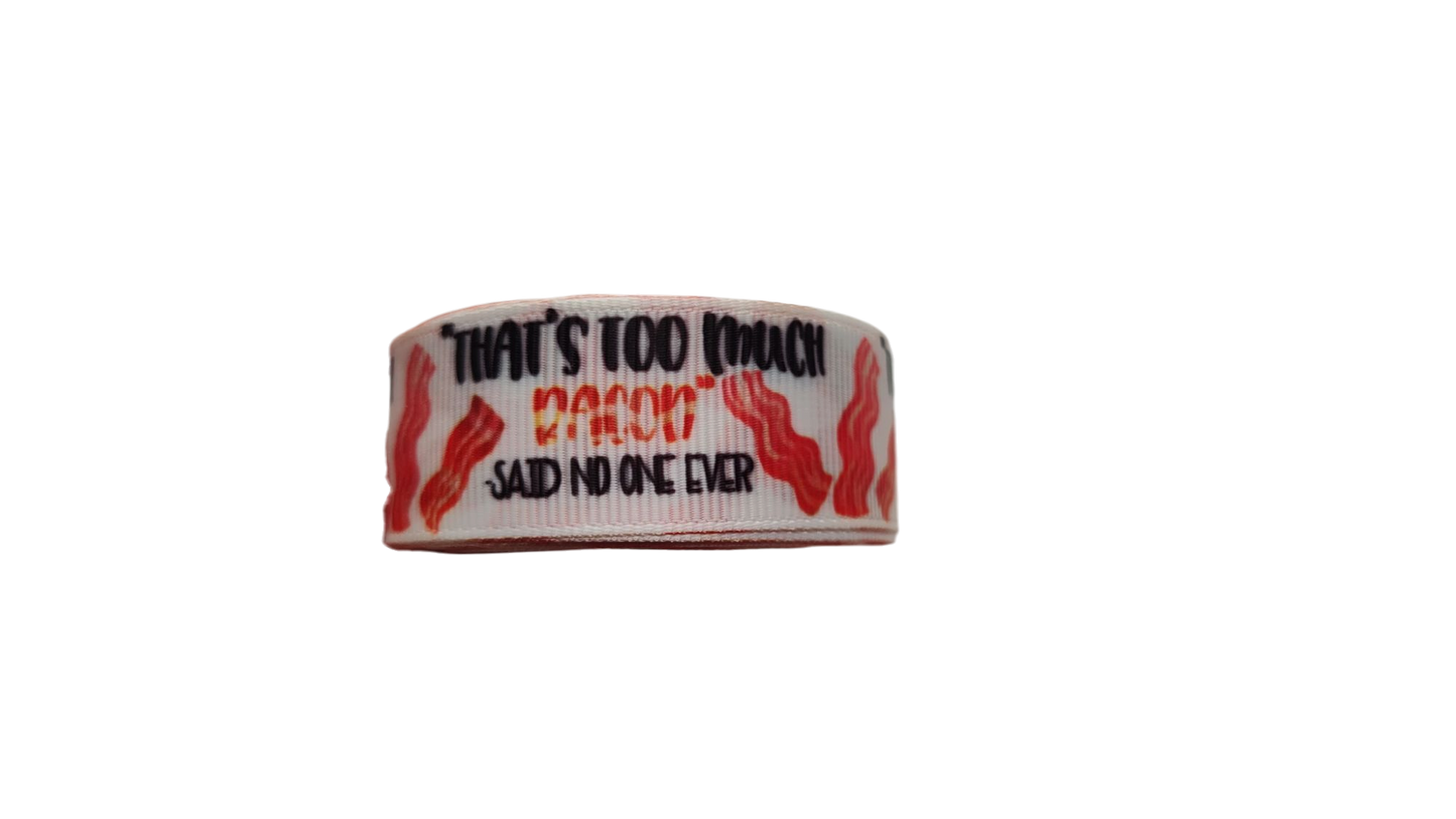 Too Much Bacon Nylon Dog Collar