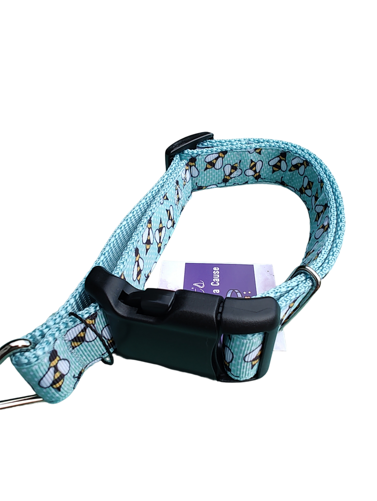 Blue Bees Light Blue Nylon Martingale Dog Collar MD, LG, XL - Doot's Pet LLC Collars For A Cause