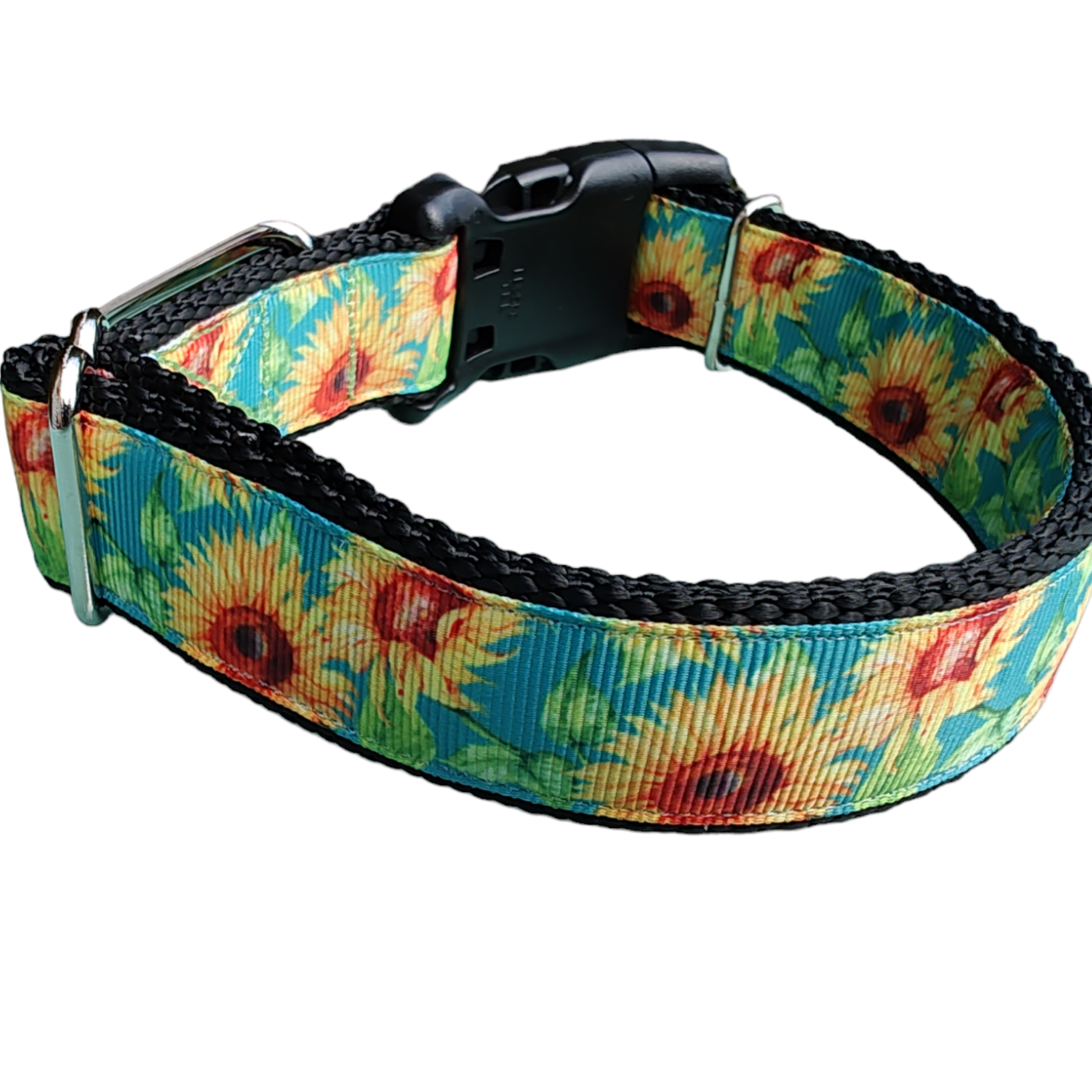 Sunflower Skies Nylon Dog Collar - Doot's Pet LLC Collars For A Cause