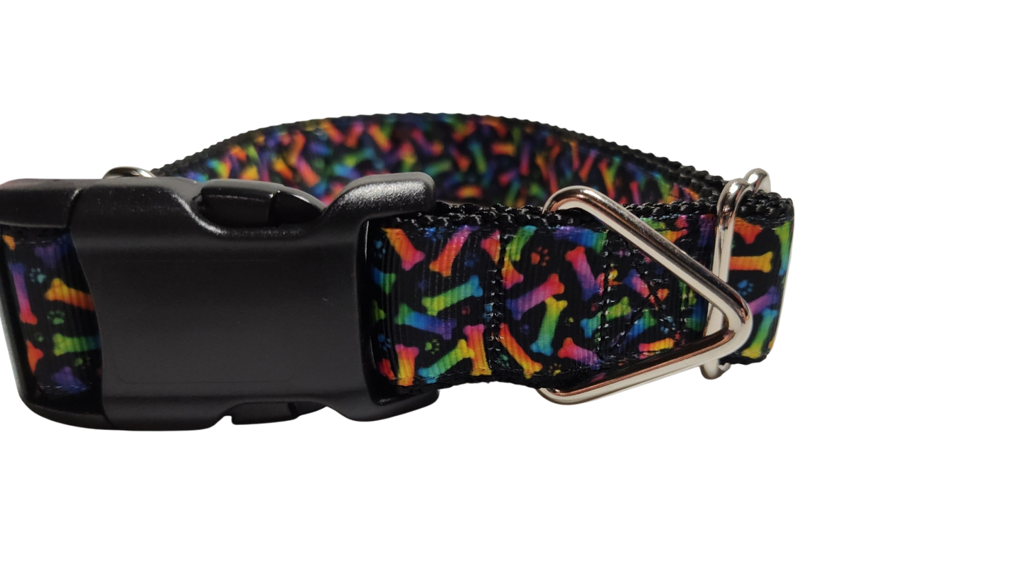 Neon Bones Nylon Dog Collar MD, LG, XL, Leash - Doot's Pet LLC Collars For A Cause