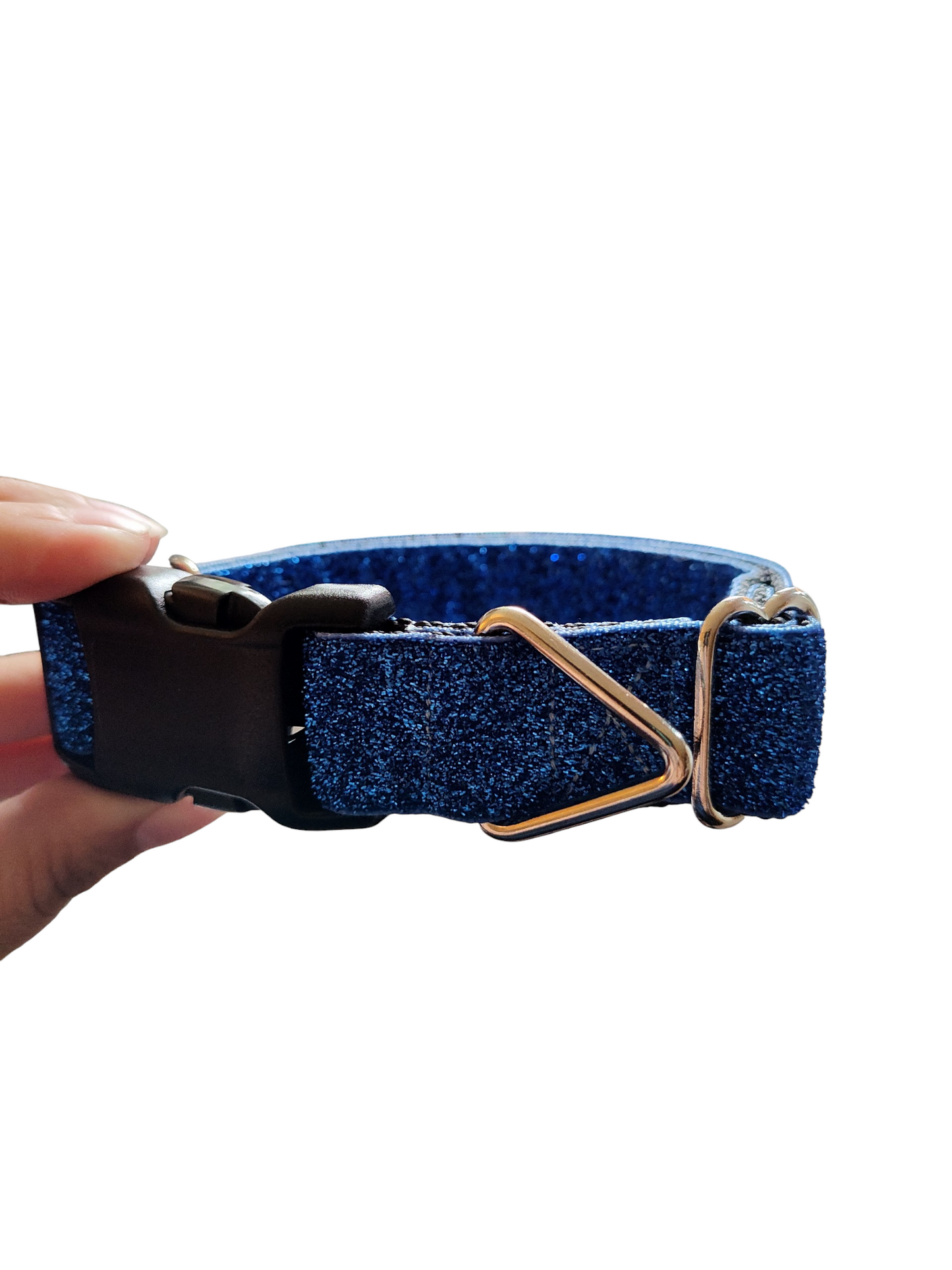 Dark Blue Glitter Nylon Dog Collar