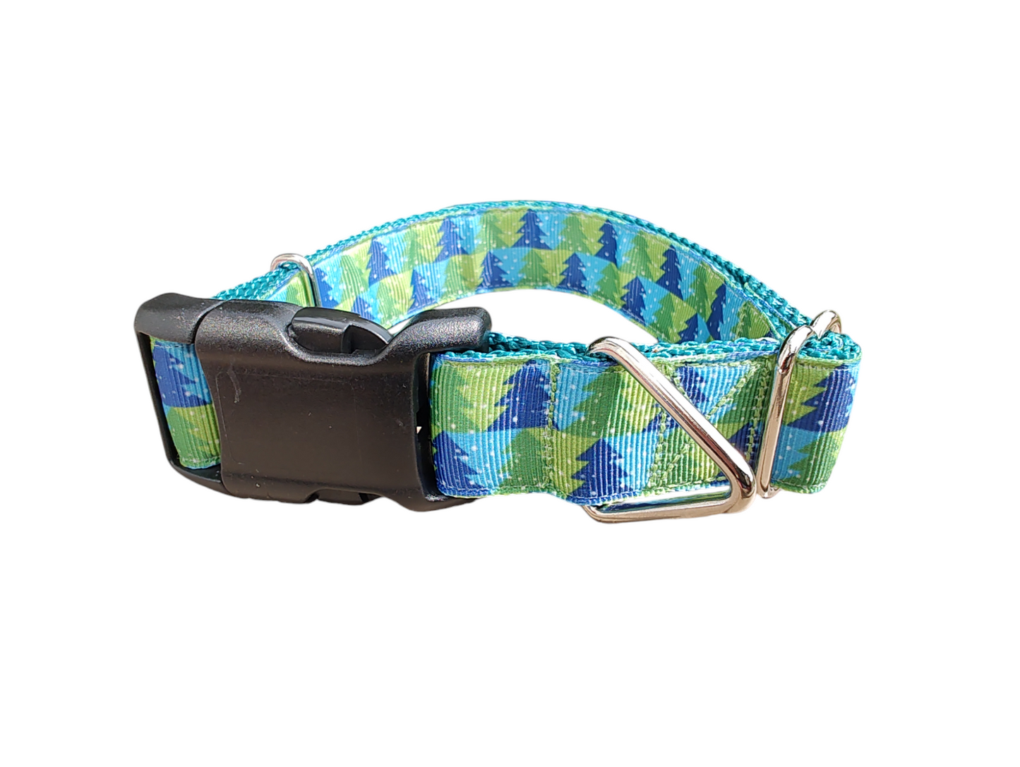 Green And Blue Trees Nylon Dog Collar - Doot's Pet LLC Collars For A Cause