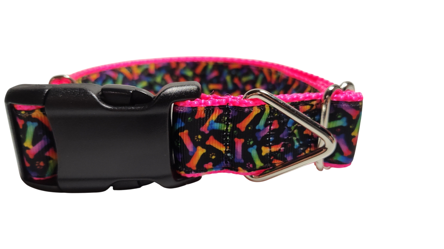 Neon Bones Nylon Dog Collar MD, LG, XL, Leash - Doot's Pet LLC Collars For A Cause
