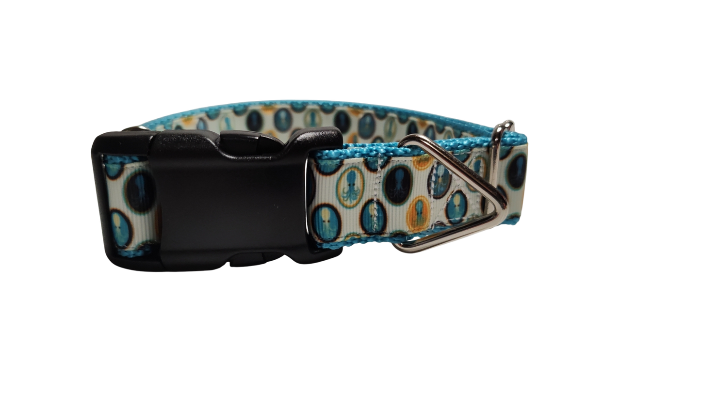 Squid Portraits Nylon Dog Collar