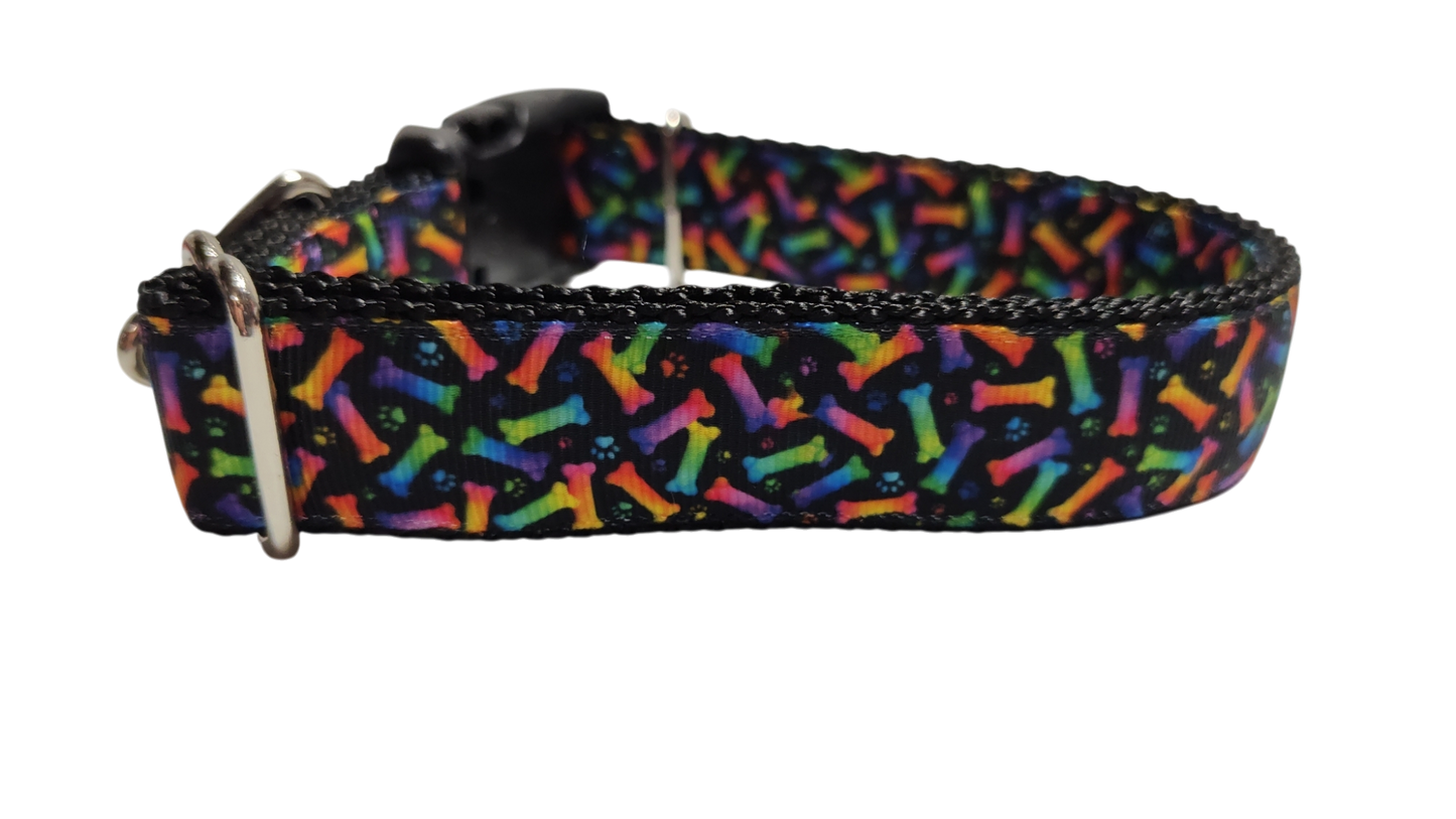 Neon Bones Nylon Dog Collar MD, LG, XL, Leash - Doot's Pet LLC Collars For A Cause