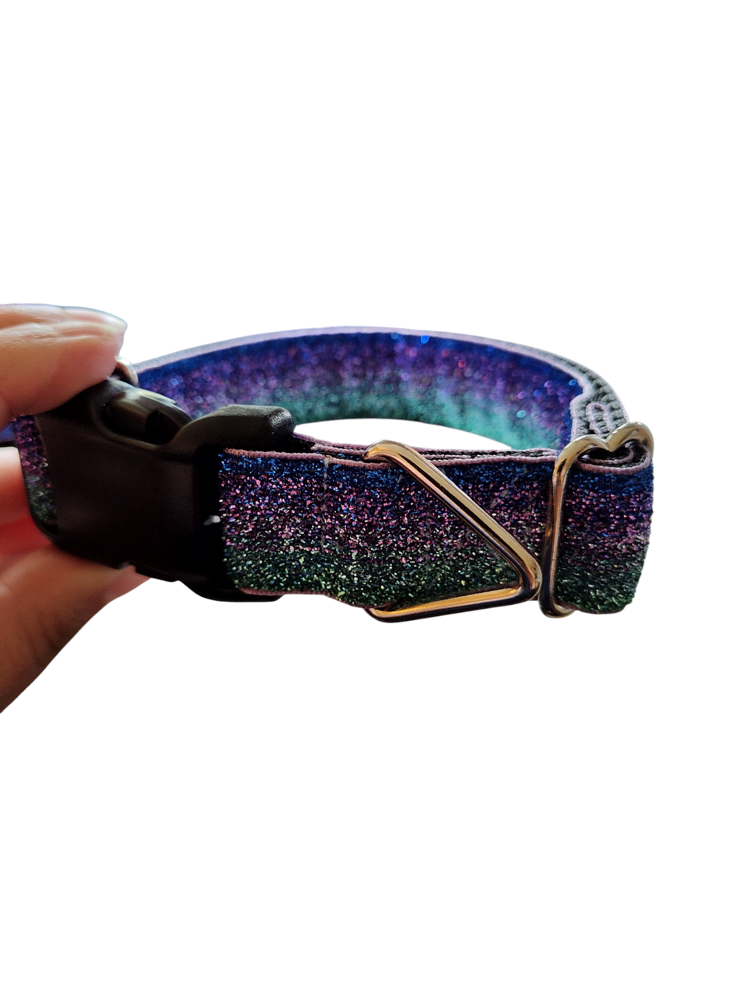 Purple Ombre Glitter Nylon Dog Collar