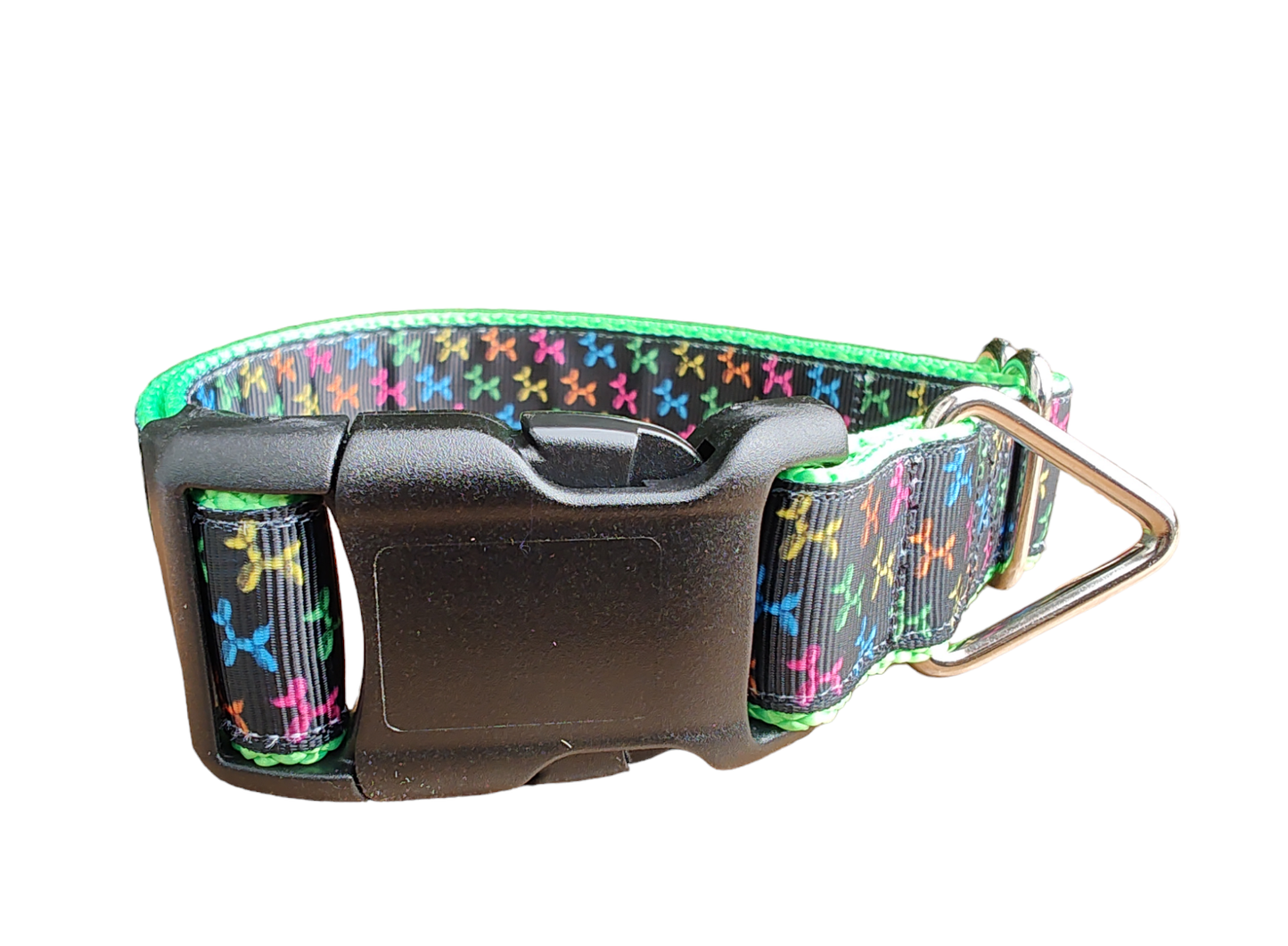 Balloon Dog Neon Green Nylon Dog Collar MD, LG, XL, Leash - Doot's Pet LLC Collars For A Cause