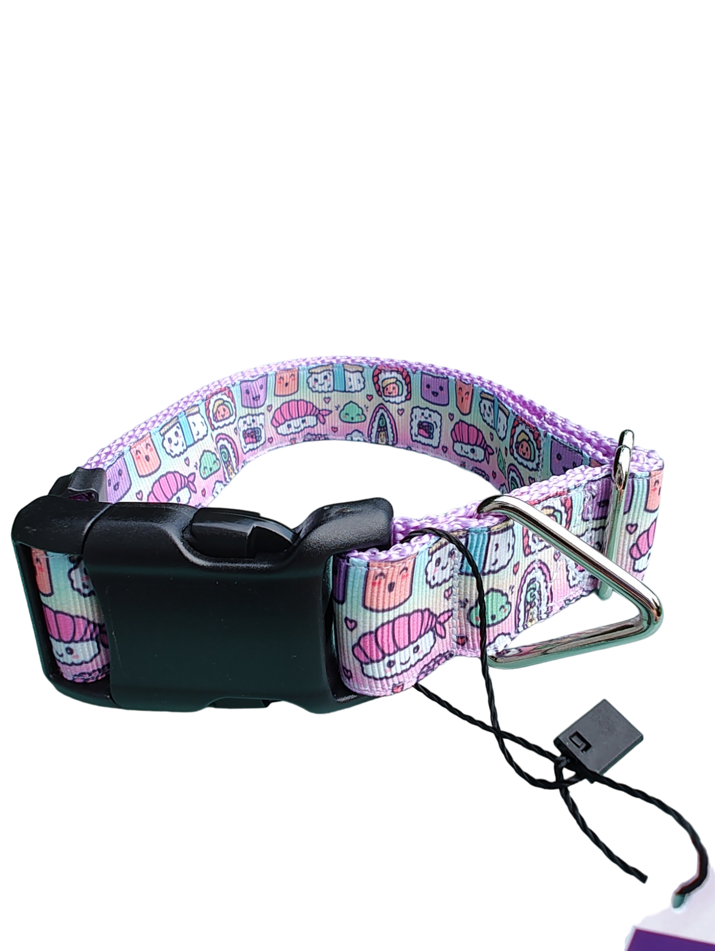 Sushi Friends Lavender Nylon Dog Collar MD, LG, XL, Leash - Doot's Pet LLC Collars For A Cause