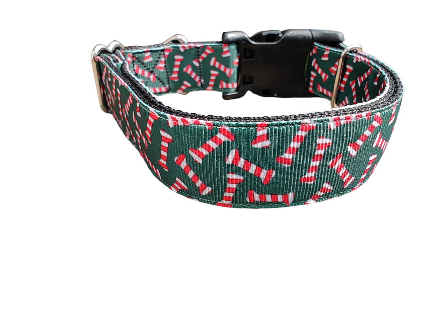Candy Cane Bones Christmas Nylon Dog Collar - Doot's Pet LLC Collars For A Cause