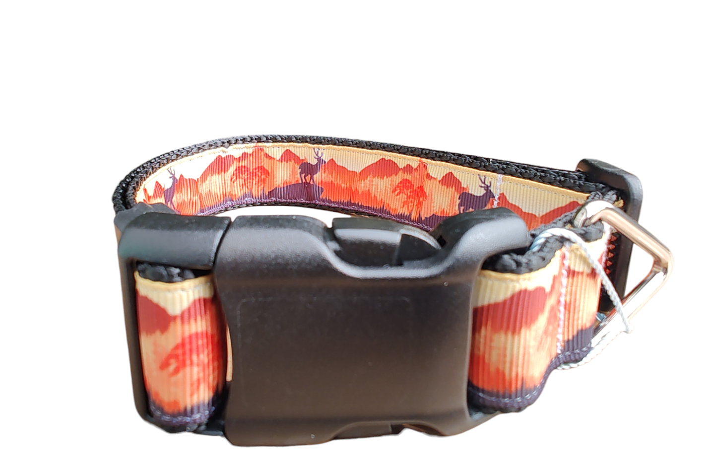 Sunset Forest Black Nylon Dog Collar LG, XL, Leash - Doot's Pet LLC Collars For A Cause