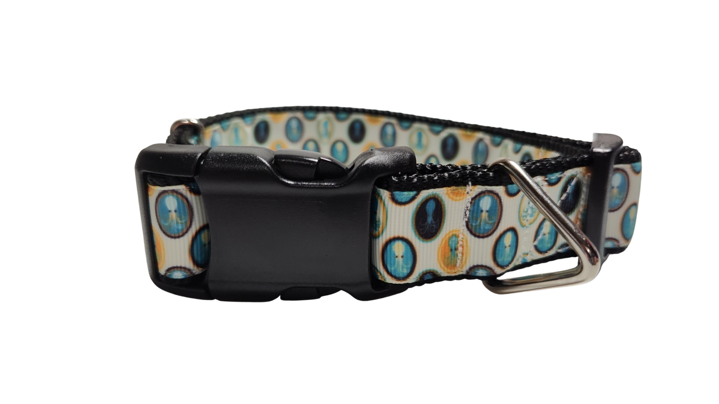 Squid Portraits Nylon Dog Collar