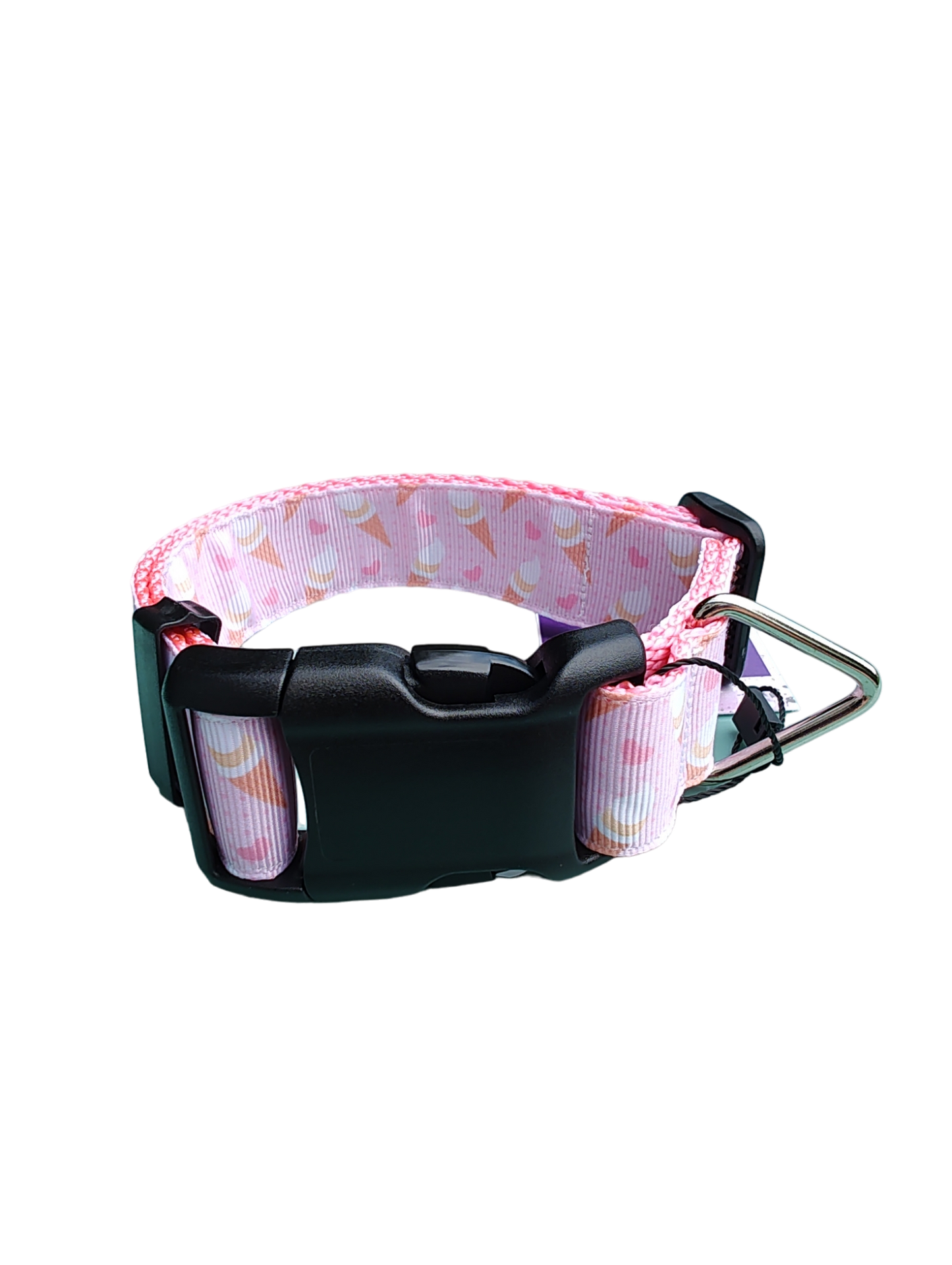 Ice Cream Pink Nylon Dog Collar MD, LG, XL, Leash - Doot's Pet LLC Collars For A Cause