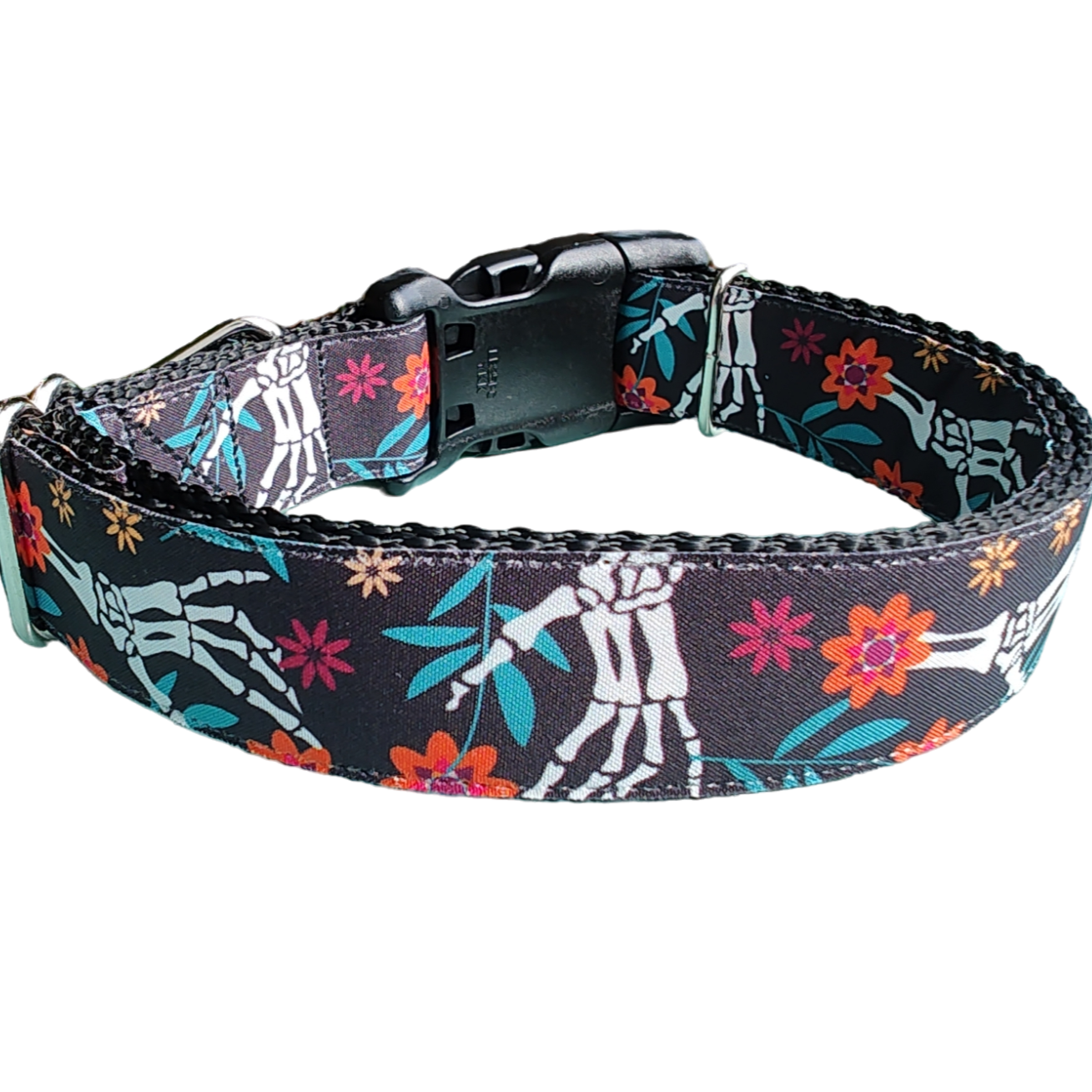 Halloween Skeleton Hands Nylon Dog Collar - Doot's Pet LLC Collars For A Cause