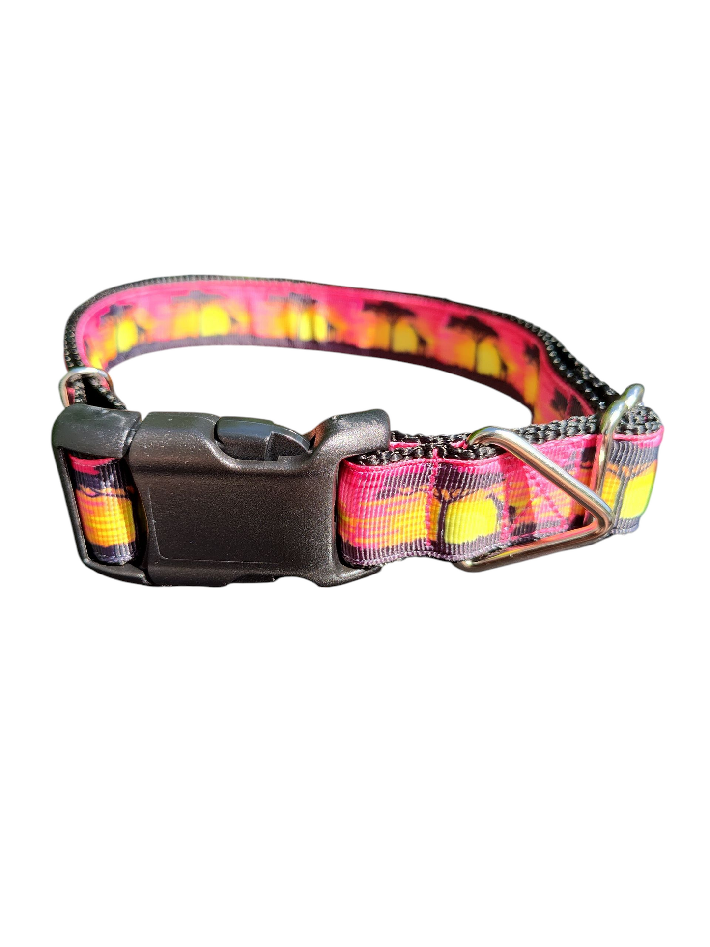 Safari Giraffe Sunset Nylon Dog Collar