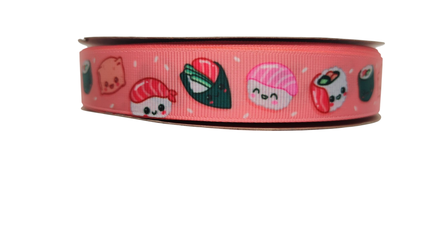 Pink Sushi Nylon Dog Collar