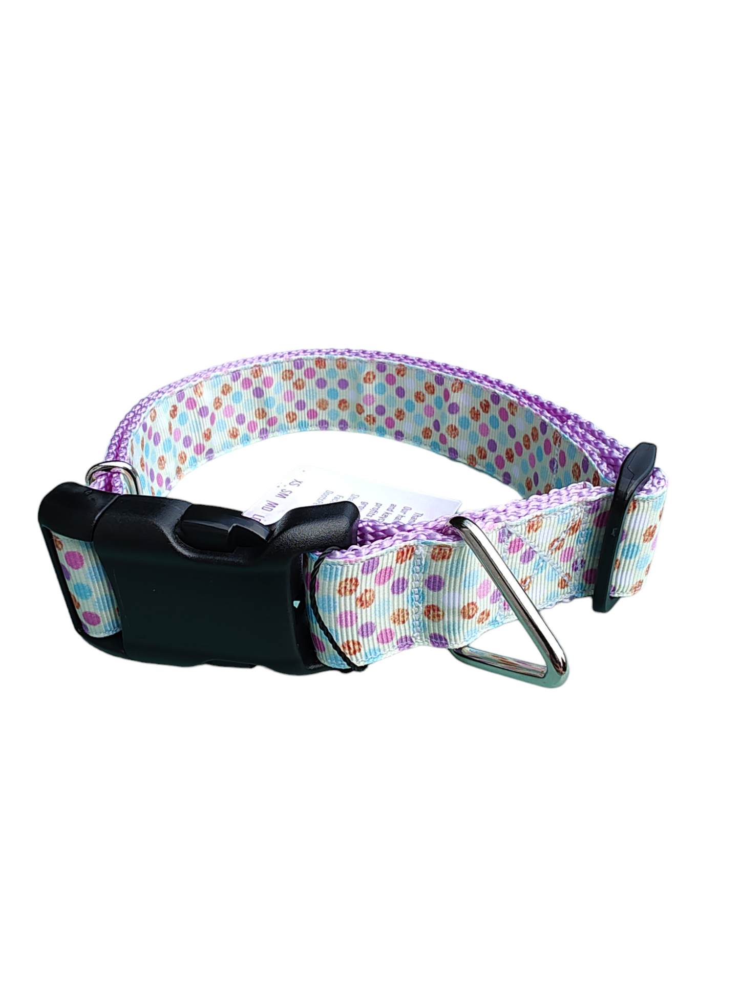 Dots Lavender Nylon Dog Collar MD, LG, XL, Leash - Doot's Pet LLC Collars For A Cause