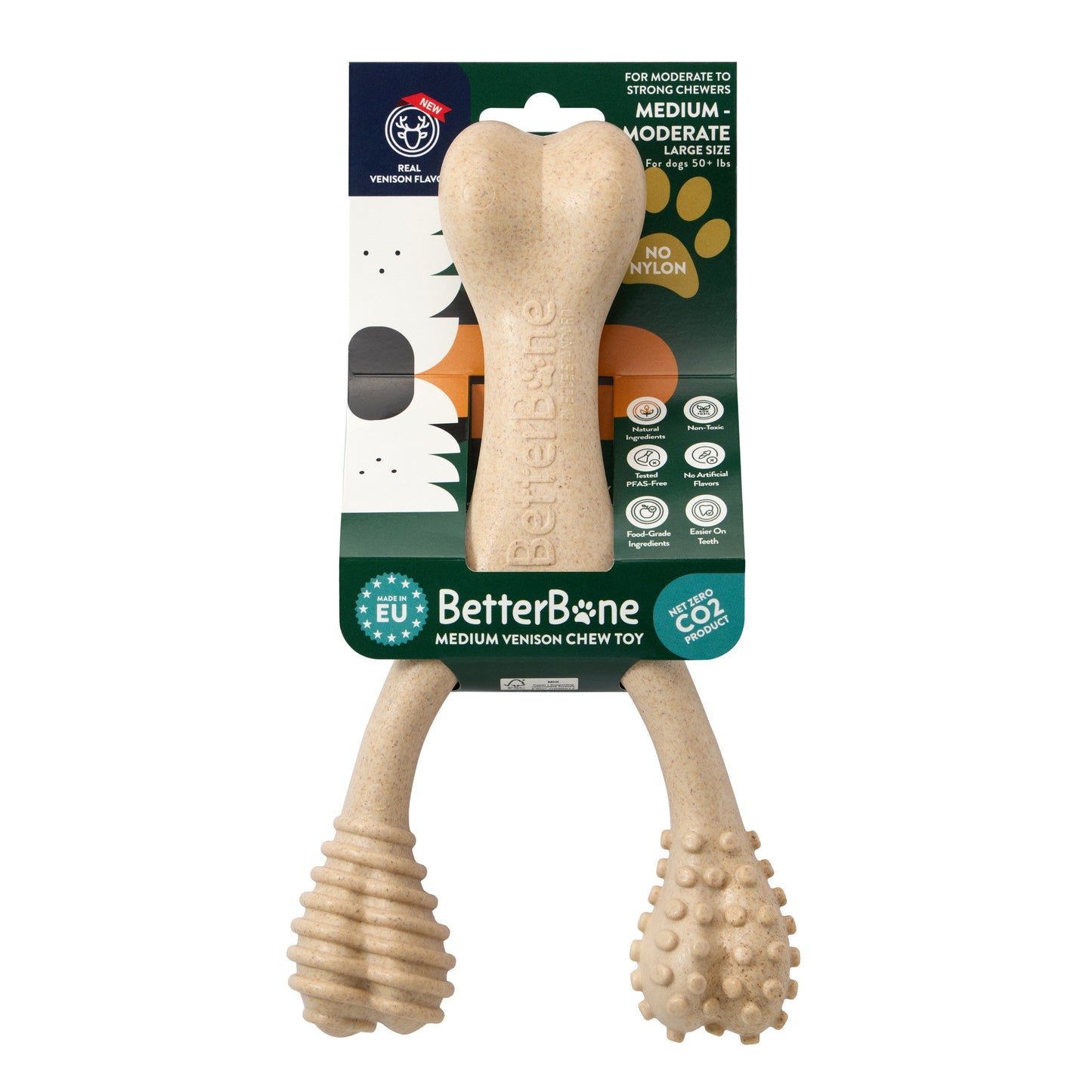 BetterBone MEDIUM Durability CHEW TOY: Perfect Chew for Everyday Chewers | Natural Ingredients, Eco-Friendly, Non-Toxic - Doot's Pet LLC Collars For A Cause