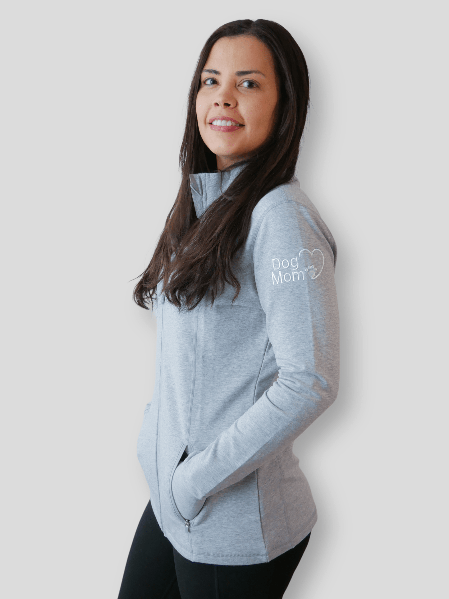 Dog Mom Essentials Full Zip Jacket - Grey