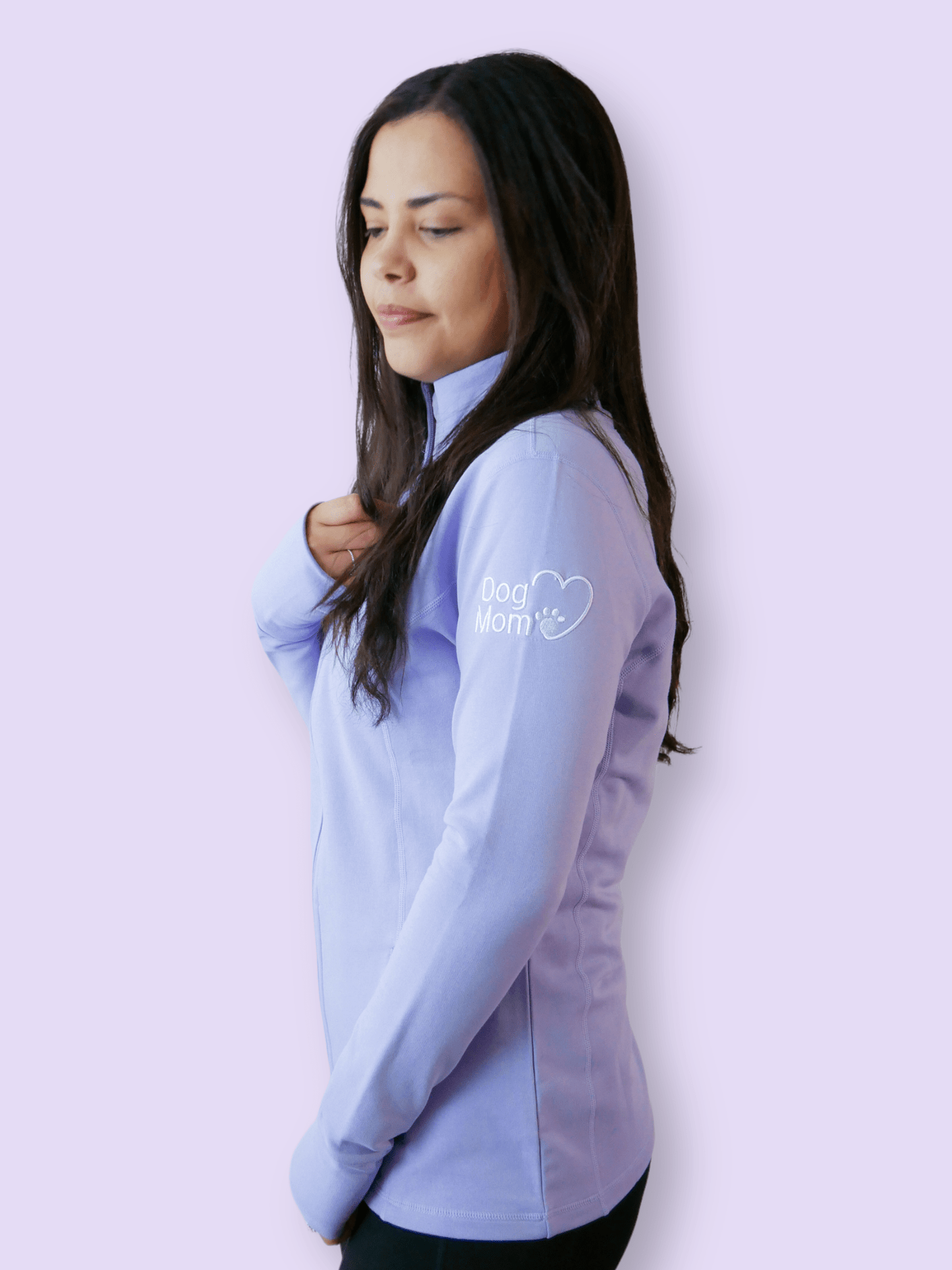 Dog Mom Essentials Full Zip Jacket - Lilac