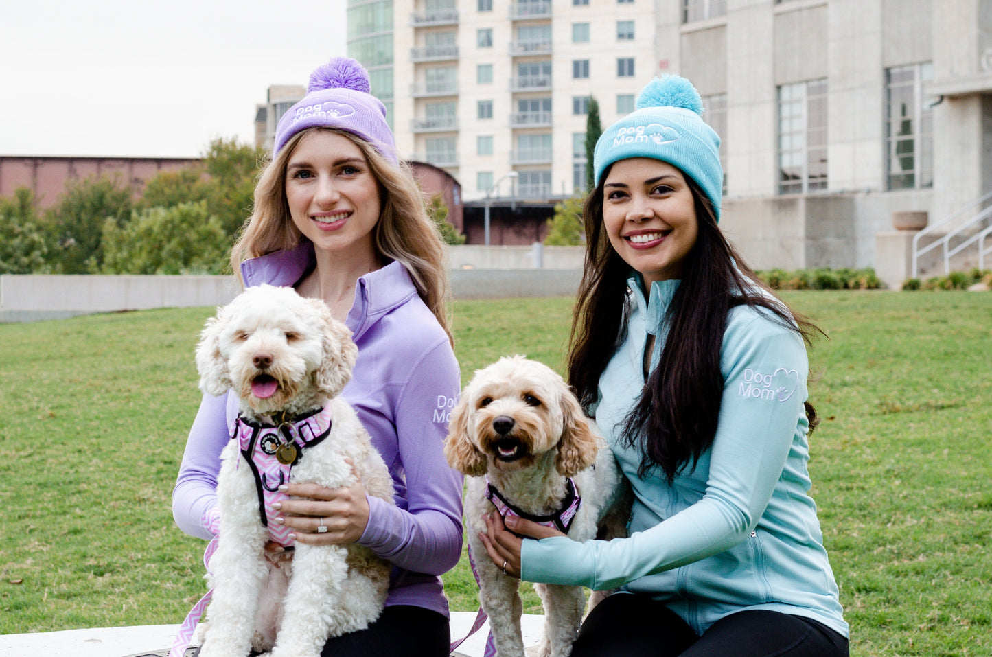 Dog Mom Bobble Beanie - Blue