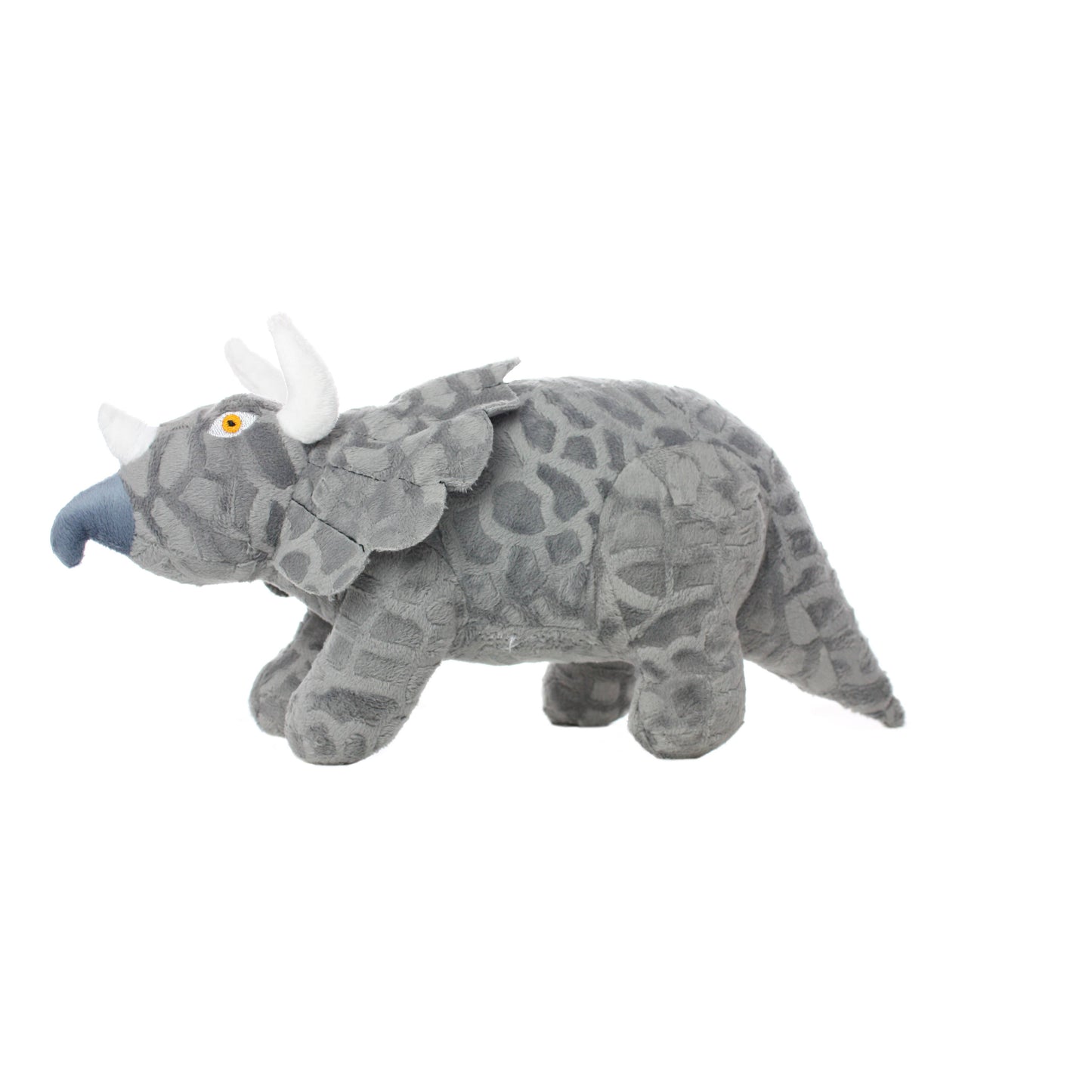 Tuffy Dog Toys - VIP Products - Mighty Dinosaur Triceratops, Plush, Squeaky Dog Toy - Doot's Pet LLC Collars For A Cause