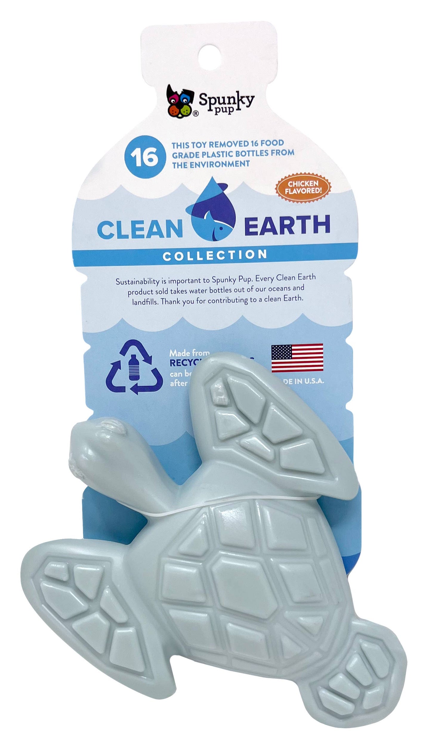 Spunky Pup - Clean Earth Recycled Hard Chews - Made in the USA - Turtle - Doot's Pet LLC Collars For A Cause