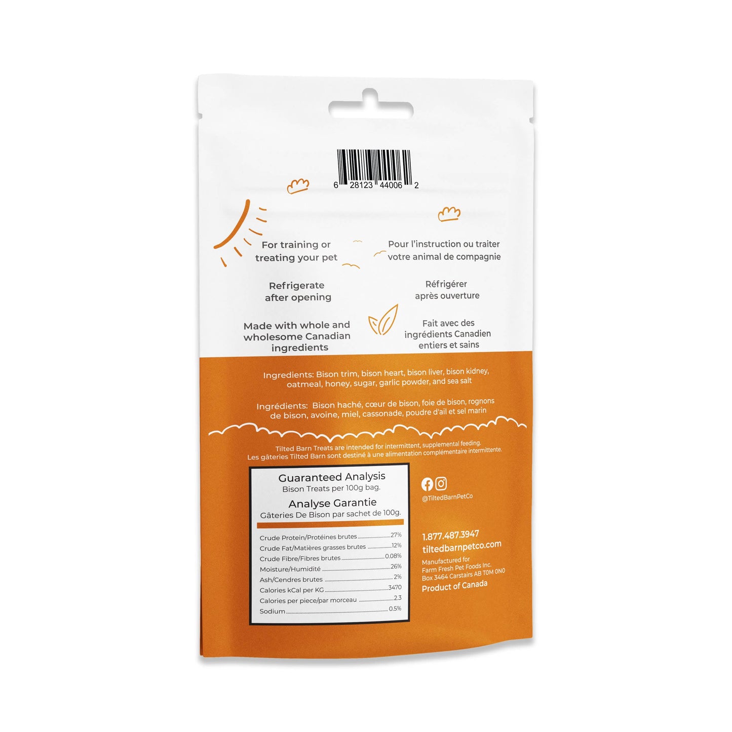 Tilted Barn Pet Co. - Bison Miniwags Treats For Dogs 100g/3.53 oz