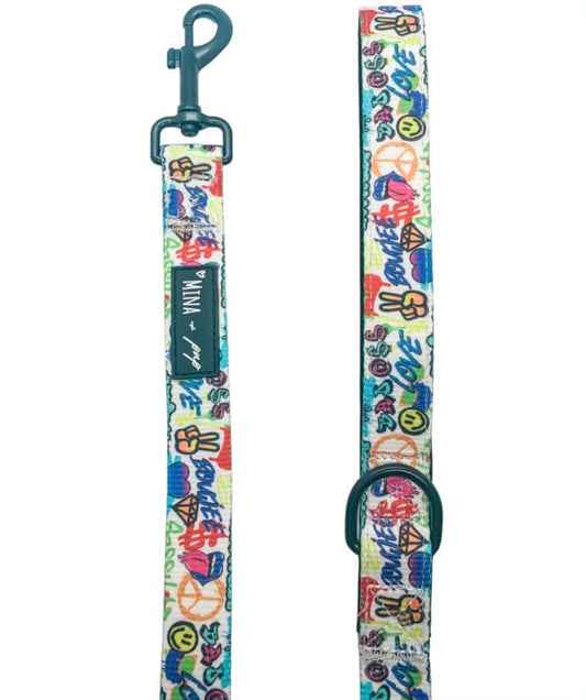Mina + Pup - Attitude Collection Graffiti Comfort Dog and Cat Leash 5 FT