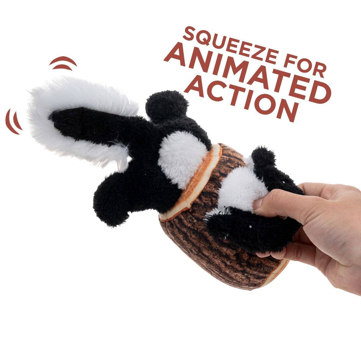Original Territory - Skunk in Log Moving Plush Dog Toy - Doot's Pet LLC Collars For A Cause