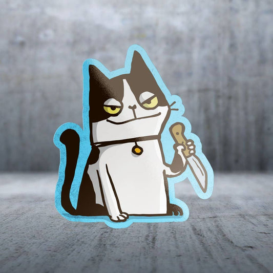 Two Feet Treats - Sneaky Cartoon Cat - Sticker