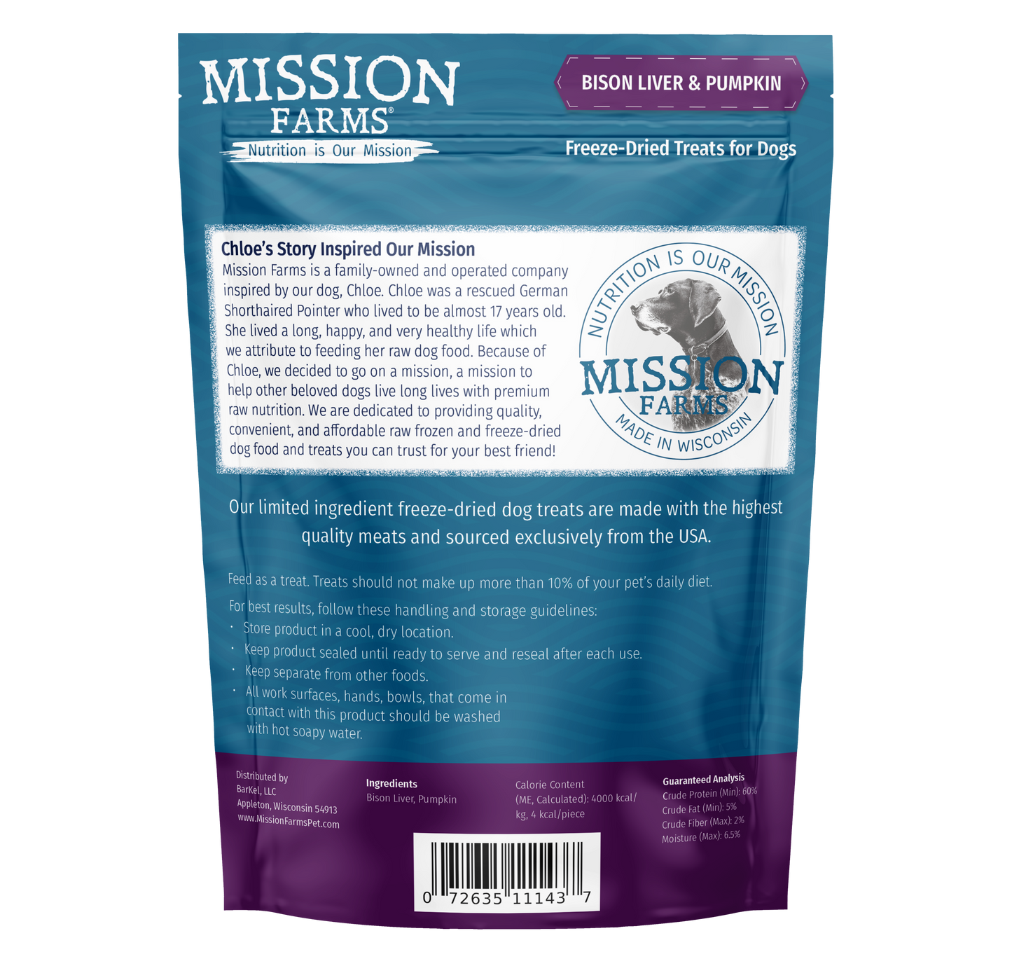 Bison Liver & Pumpkin Treats- 3oz - Doot's Pet LLC Collars For A Cause