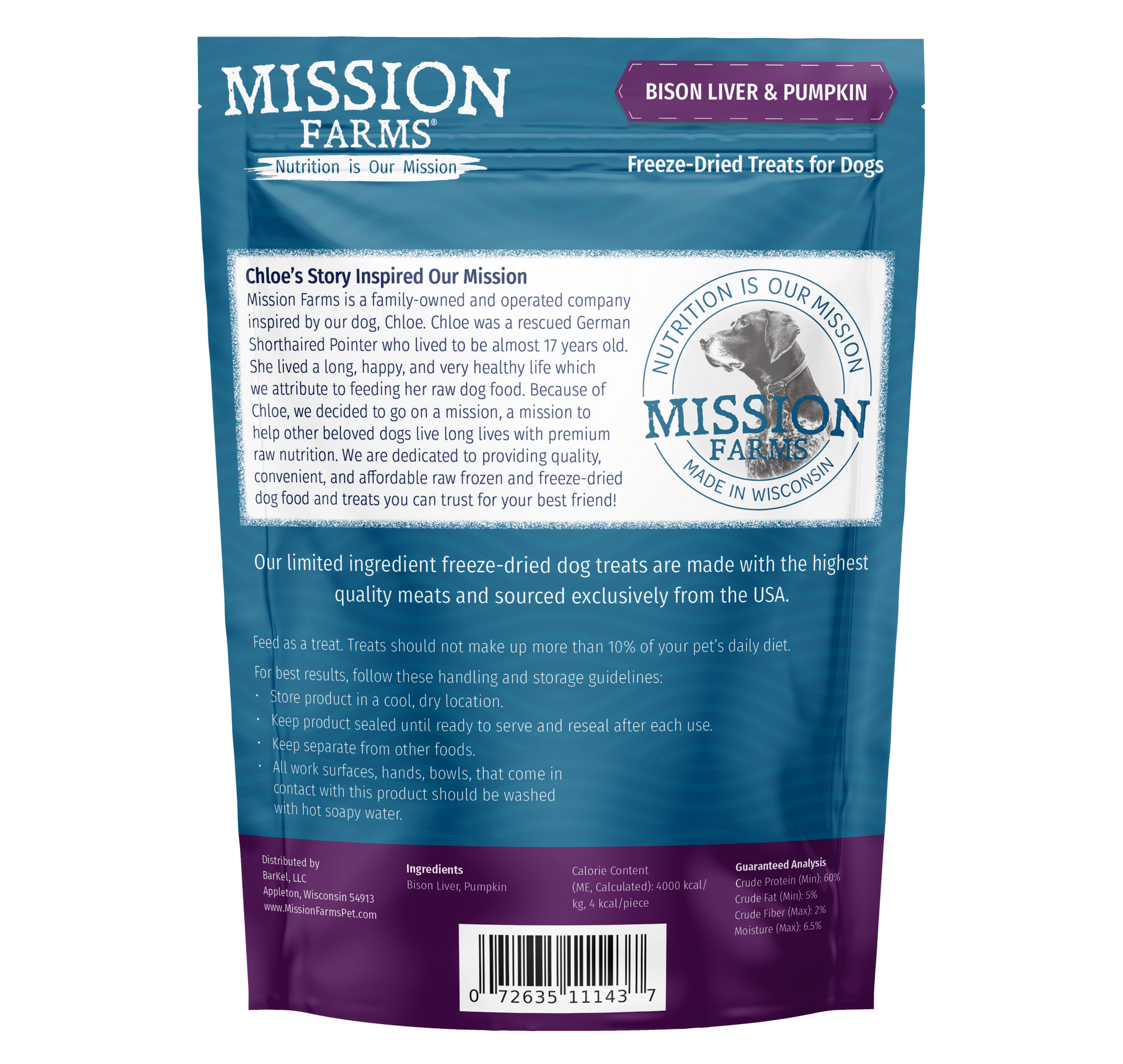 Bison Liver & Pumpkin Treats- 3oz - Doot's Pet LLC Collars For A Cause