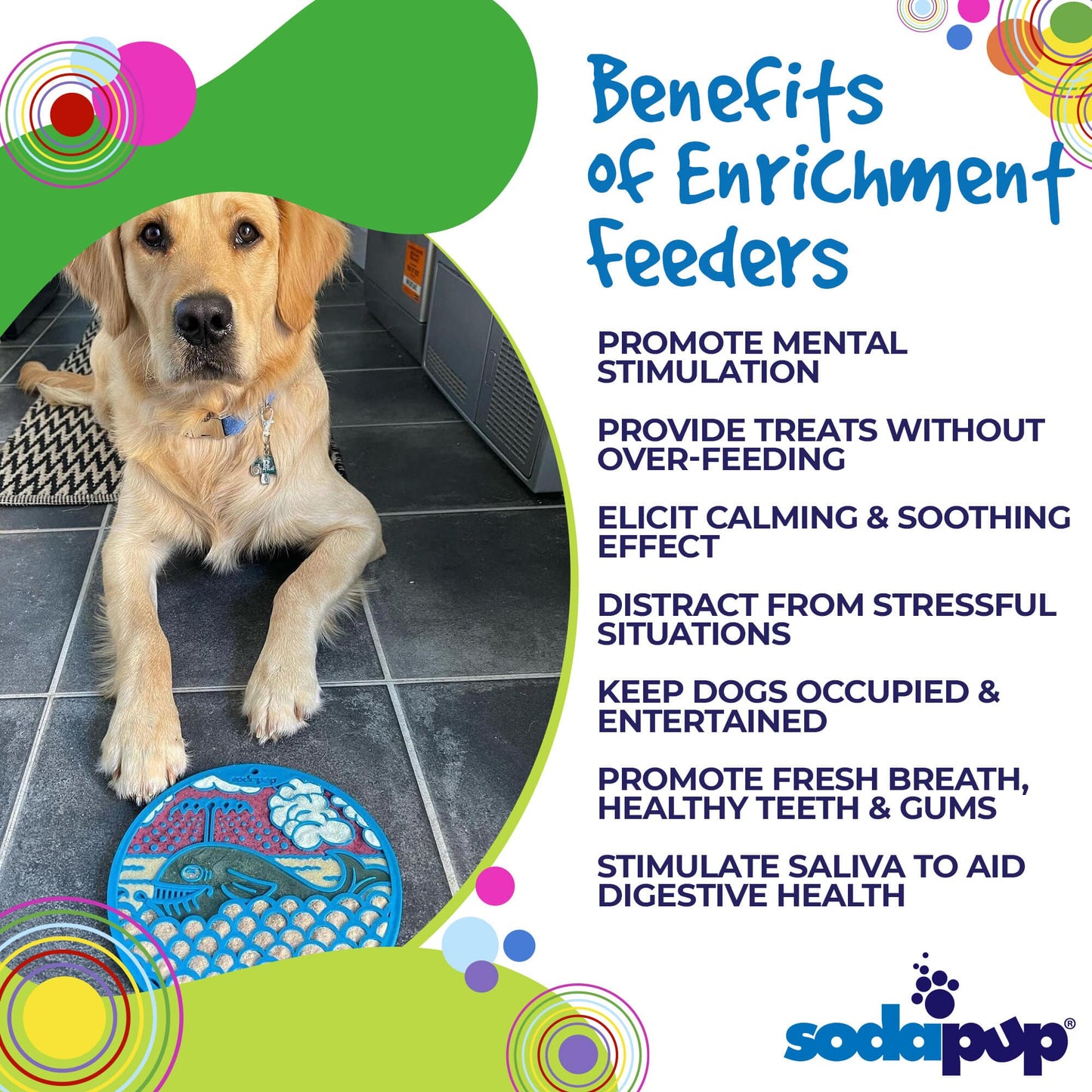 SodaPup - Whale Design eMat Enrichment Lick Mat With Suction Cups - Blue Whale E-Mat
