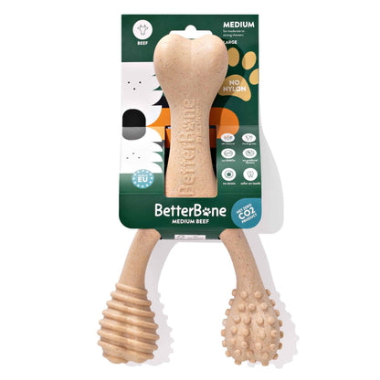BetterBone Natural Dog Chews - BetterBone MEDIUM - Natural, No Nylon, Softer Than Nylon ECO - Beef / Large (dogs over 25 lbs)